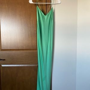 Silk Maison Lime Cocktail maxi slip dress